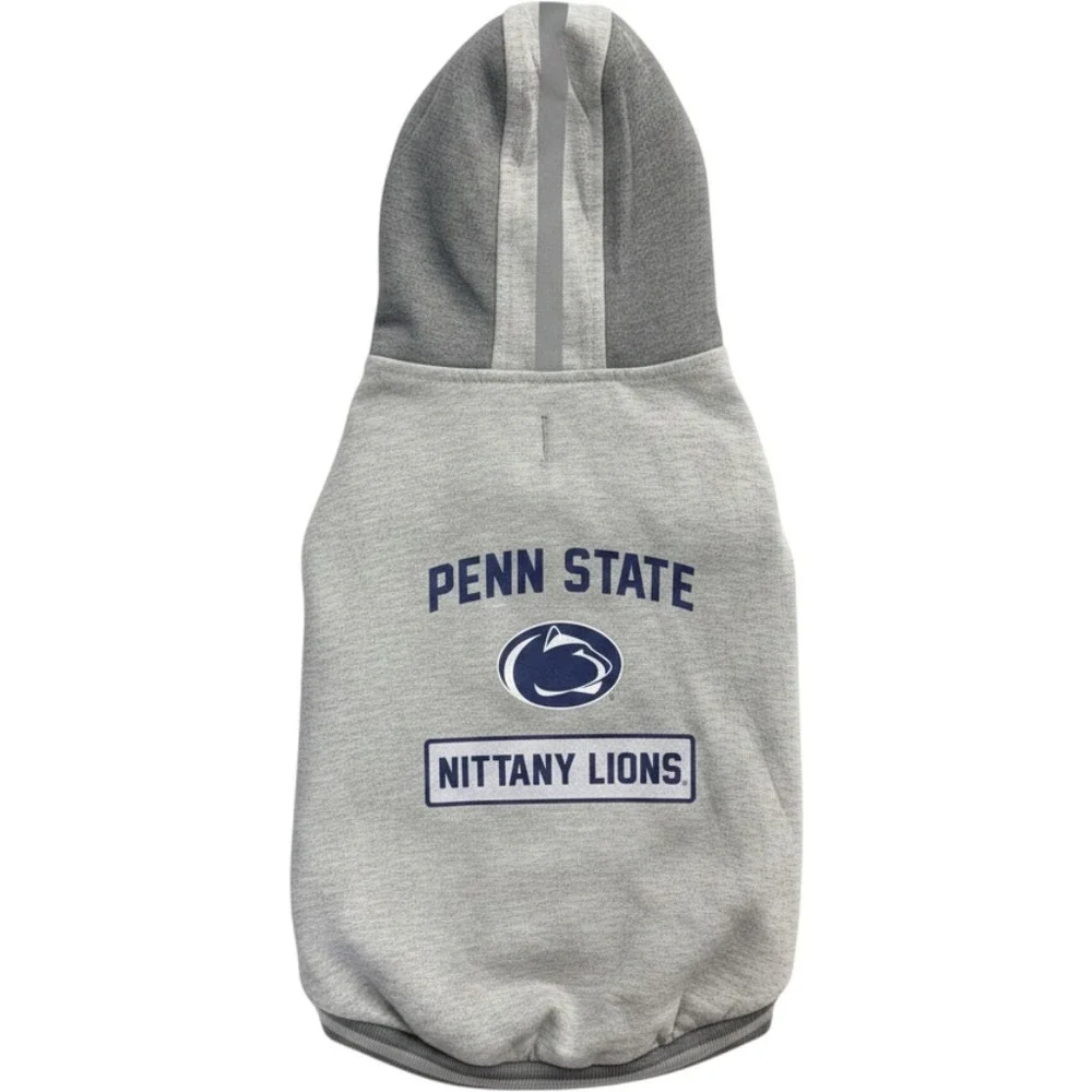 Penn State Nittany Lions Pet Hoodie Heather Gray Dog Vest Reflective‎ Stripe NWT
